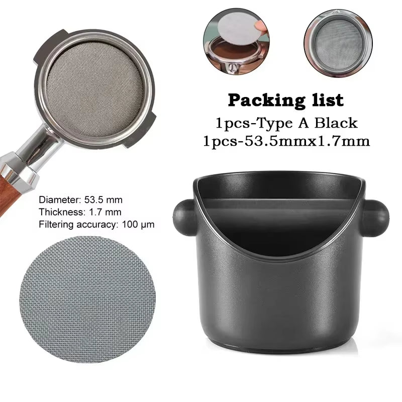 Coffee Knock Box, Shock-Absorbent Espresso Knock Box for Barista Coffee Grind, Anti-Slip Espresso Dump Bin Grind Waste Bin