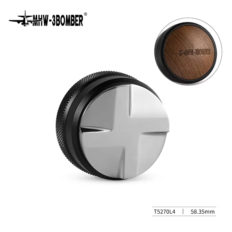 51/53/58Mm Espresso Tamper and Coffee Distributor with Tamping Mat and Cleaning Brush Set Professional Leveler Tools