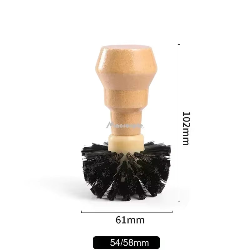 Portafilter Cleaning Brush Barista Espresso Coffee Tamper Cleaning Brush 51Mm 54Mm 58Mm Tool with Wooden Handle Barista
