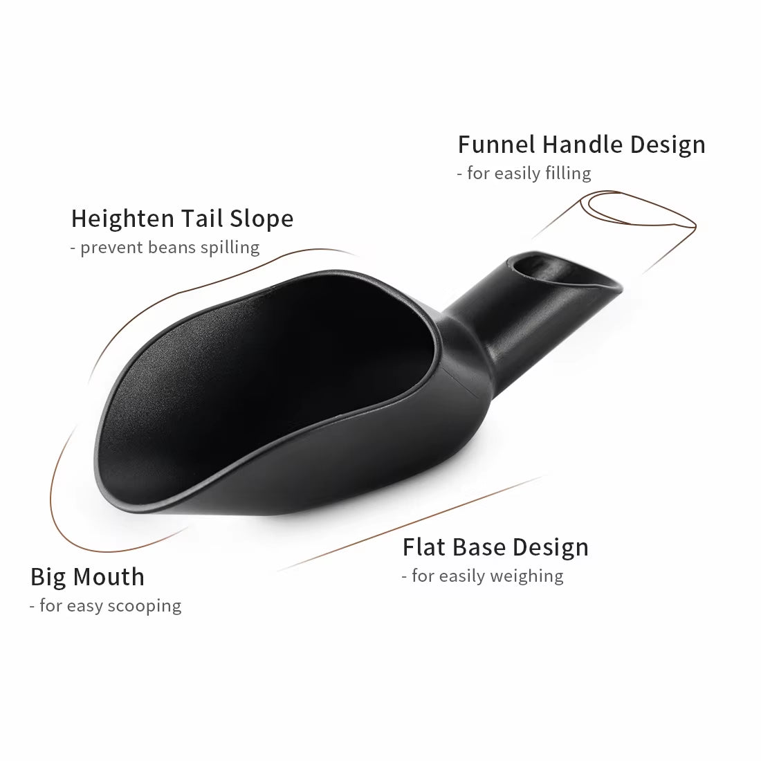 CAFEMASY Coffee Shovel 20G Measuring Scoop Funnel Coffee Beans Measuring Tool Multifunctional Coffee Spoon Coffee Accessories