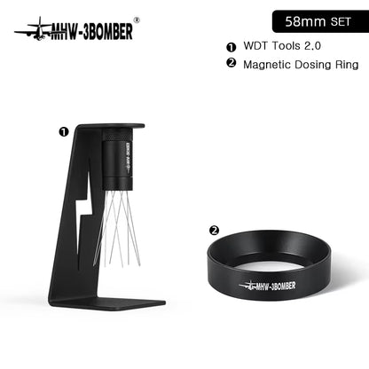 Adjustable WDT Espresso Distribution Tool Replaceable Needles Coffee Stirrer with Magnetic Stand Barista Accessories