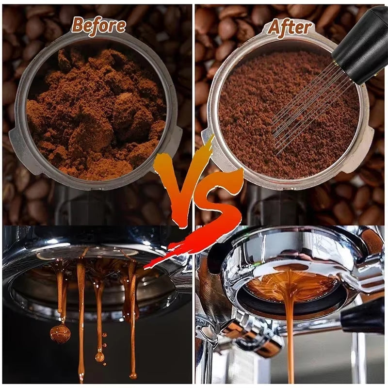 Coffee Tamper Spring Espresso Tamper 51Mm 53Mm 58Mm Coffee Tampers and Coffee Stirrer Stainless Steel Tampers Coffee Accessories