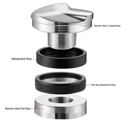 51/53/58Mm Coffee Distributor & Tamper, Dual Head Coffee Leveler Fits, Adjustable Depth-Espresso 3Angled and Flat Tampers