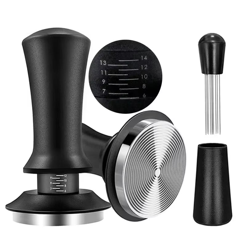 Coffee Tamper Spring Espresso Tamper 51Mm 53Mm 58Mm Coffee Tampers and Coffee Stirrer Stainless Steel Tampers Coffee Accessories