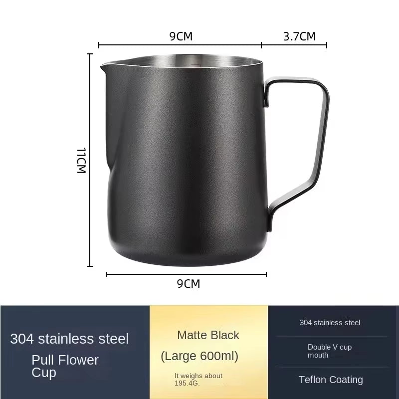 350/600ML Coffee Milk Frothing Pitcher Jug 304 Stainless Steel Precise Scale High Quality Latte Barista Professional Cafeutensil
