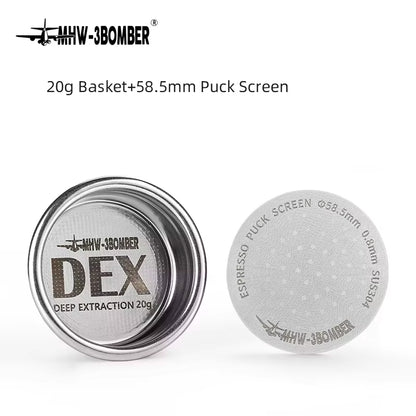 DEX Precise 58.5Mm Espresso Coffee Filter Baskets with Espresso Puck Screen Fit 58Mm Portafilter Barista Accessories