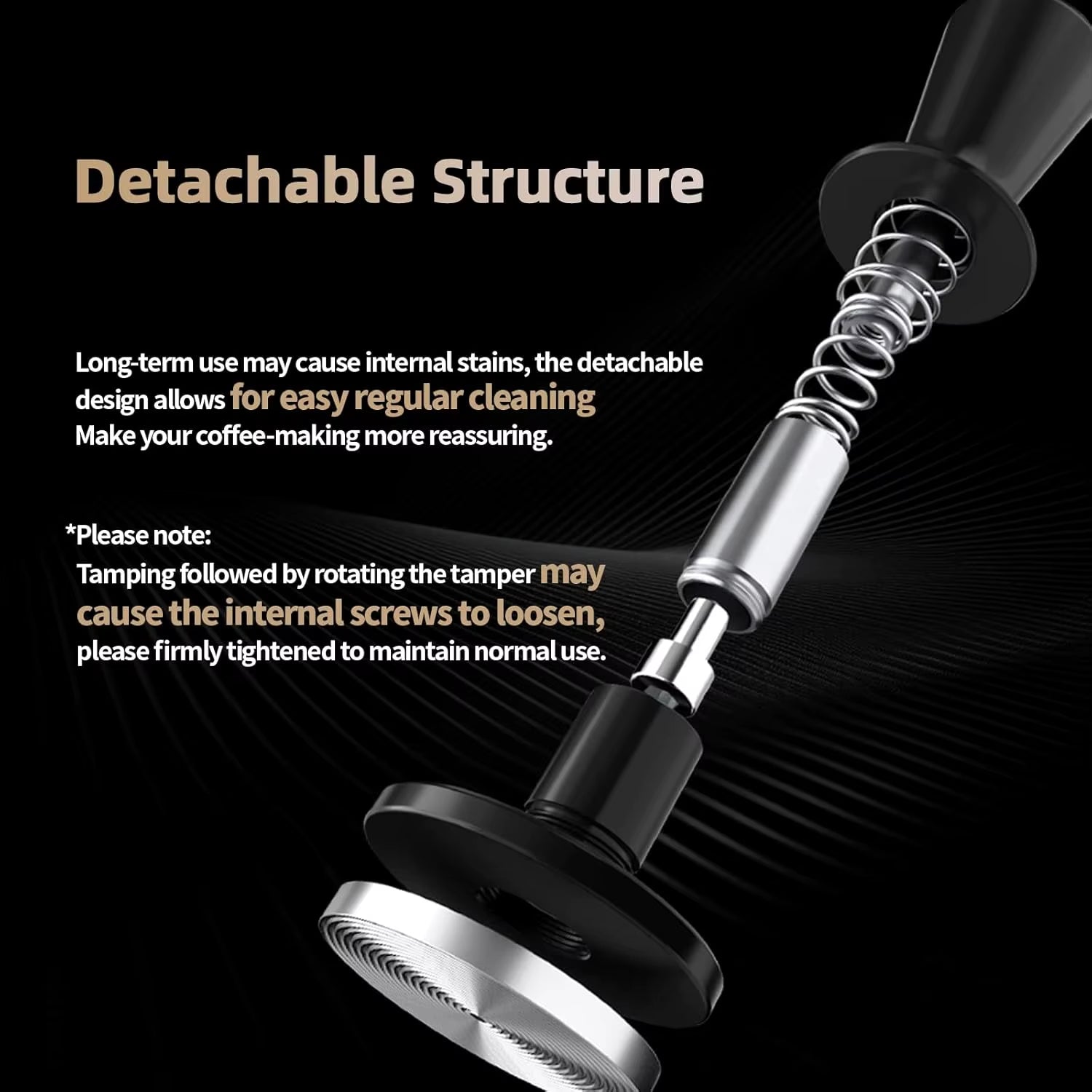 CD Series Coffee Tamper with 2 Springs Espresso Tamper & Distributor for 51/53.35/58.35MM Portafilter Coffee Tool