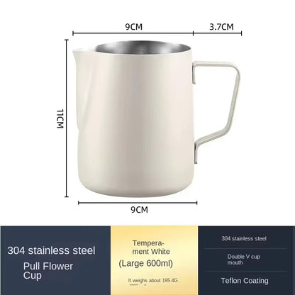 350/600ML Coffee Milk Frothing Pitcher Jug 304 Stainless Steel Precise Scale High Quality Latte Barista Professional Cafeutensil
