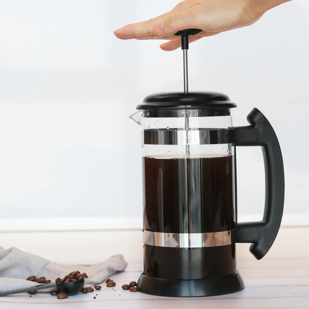 French Press Coffee/Tea Brewer Coffee Pot Coffee Maker Kettle 1000ML Stainless Steel Glass Thermos Barista Tools Coffee Carafe