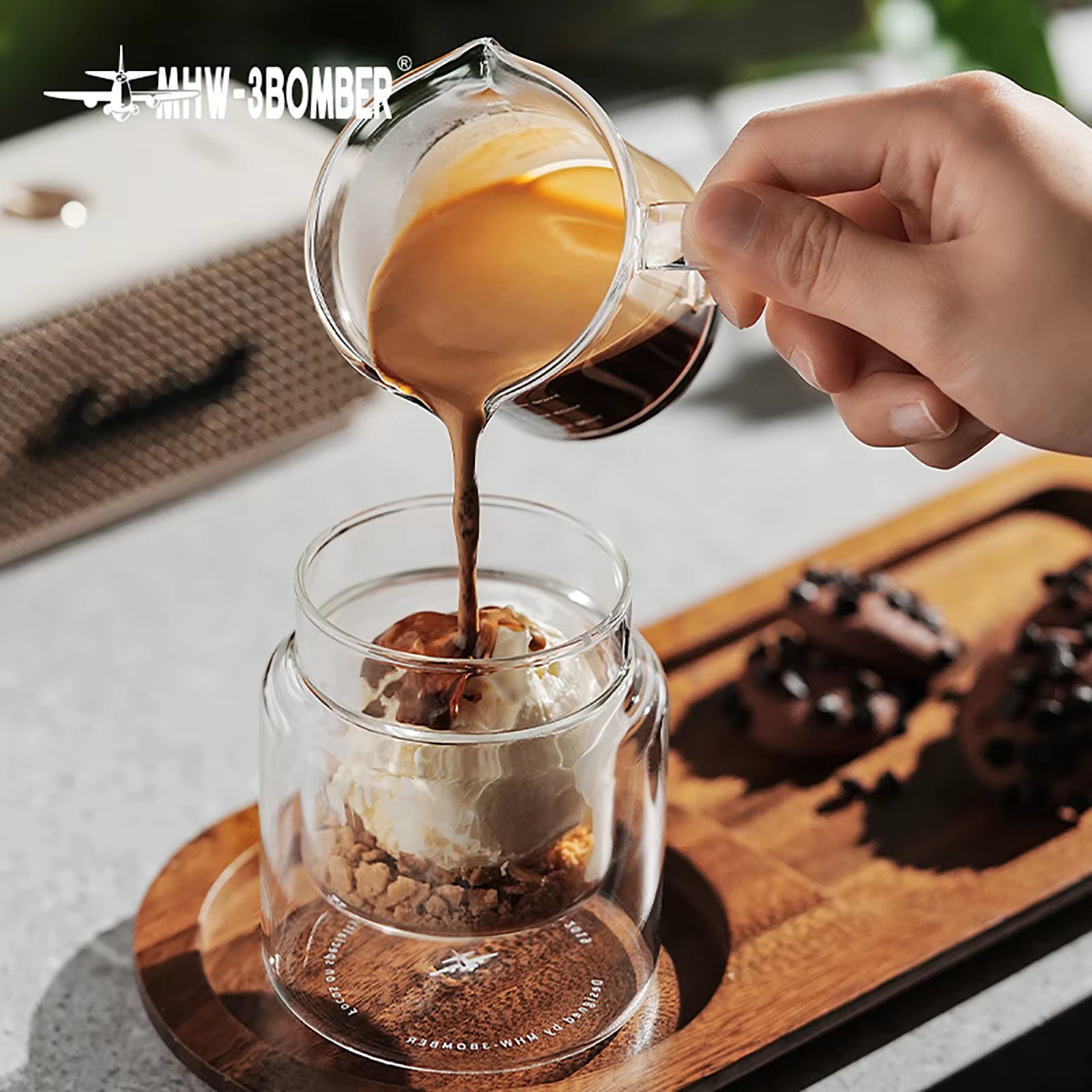 DW Series Glass Cup Double Wall Glass Coffee Mugs Borosilicate Glass Espresso Cups Professional Barista Accessories