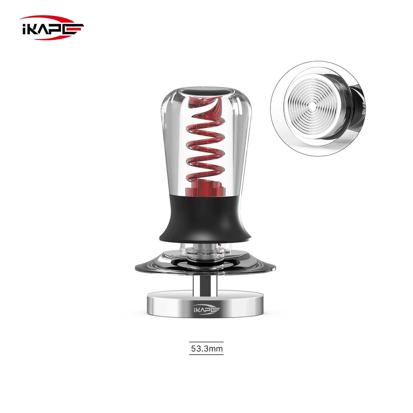 V3 Coffee Calibrated Tamper Transparent V2,Spring-Loaded Calibrated Tamper with Premium Stainless Steel Base