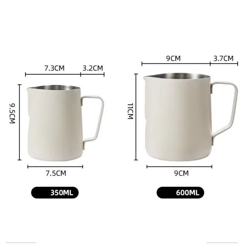 350/600ML Coffee Milk Frothing Pitcher Jug 304 Stainless Steel Precise Scale High Quality Latte Barista Professional Cafeutensil