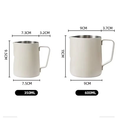 350/600ML Coffee Milk Frothing Pitcher Jug 304 Stainless Steel Precise Scale High Quality Latte Barista Professional Cafeutensil