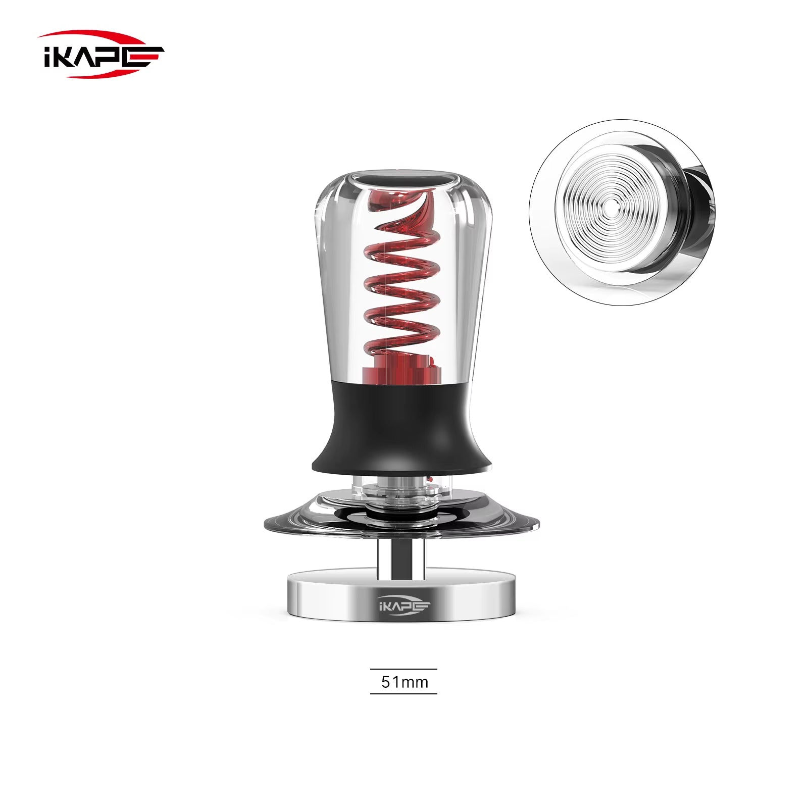 V3 Coffee Calibrated Tamper Transparent V2,Spring-Loaded Calibrated Tamper with Premium Stainless Steel Base