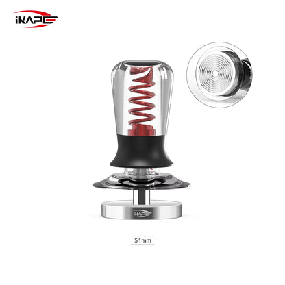 V3 Coffee Calibrated Tamper Transparent V2,Spring-Loaded Calibrated Tamper with Premium Stainless Steel Base