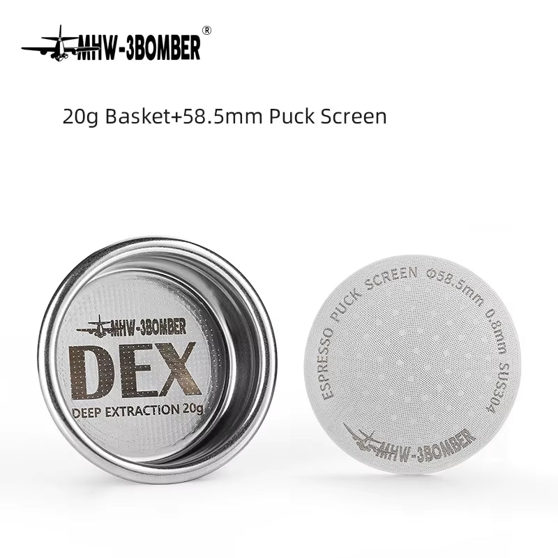 DEX Precise 58.5Mm Espresso Coffee Filter Baskets with Espresso Puck Screen Fit 58Mm Portafilter Barista Accessories
