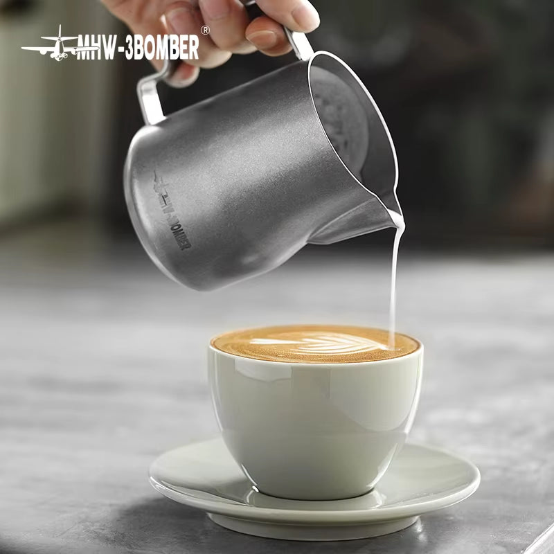 350Ml 450Ml Turbo Milk Frothing Pitcher Steaming Pitchers Professional Milk Foam Jug Home Barista Kitchen Accessorie