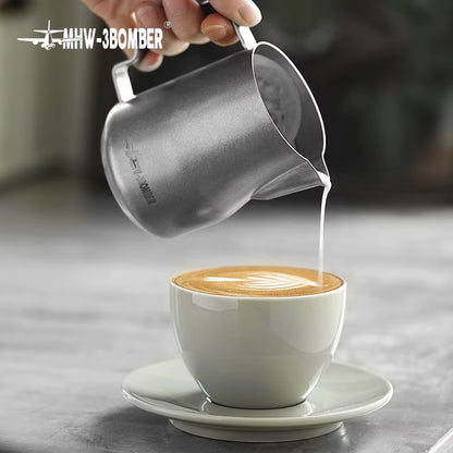 350Ml 450Ml Turbo Milk Frothing Pitcher Steaming Pitchers Professional Milk Foam Jug Home Barista Kitchen Accessorie