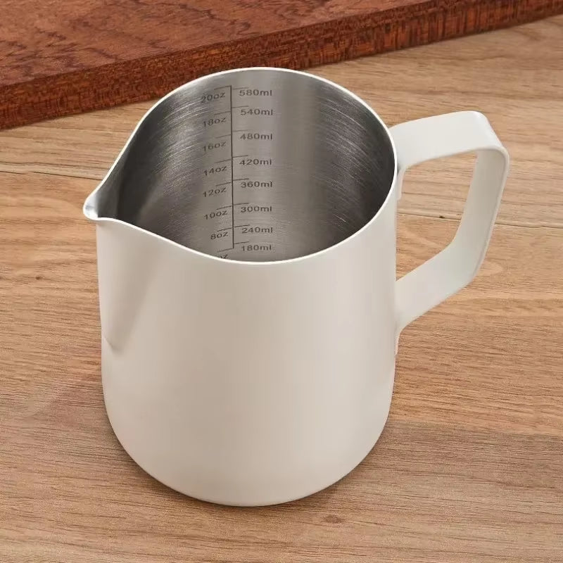 350/600ML Coffee Milk Frothing Pitcher Jug 304 Stainless Steel Precise Scale High Quality Latte Barista Professional Cafeutensil