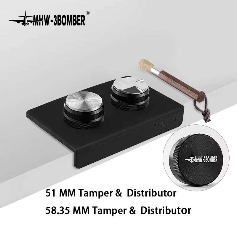 51/53/58Mm Coffee Distributor and Espresso Tamper Professional Tamping Mat and Brush Set Home Barista Accessorie