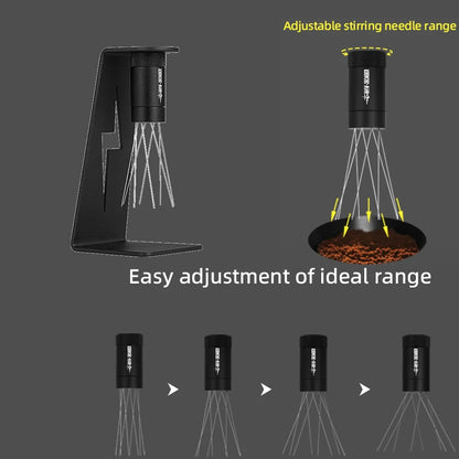Adjustable WDT Espresso Distribution Tool Replaceable Needles Coffee Stirrer with Magnetic Stand Barista Accessories
