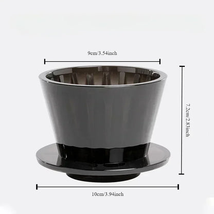 Acrylic Pour over Coffee Filter Cup Set - Cake Shaped Flat Bottom Home Brewing Kit with Filter Papers Reusable and Easy to Clean