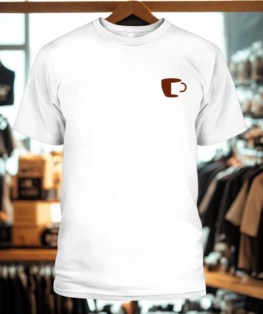 Coffee Lover T-Shirt | Unisex Cotton Tee for Coffee Lovers Barista Coffee at Heart Minimalist Tee