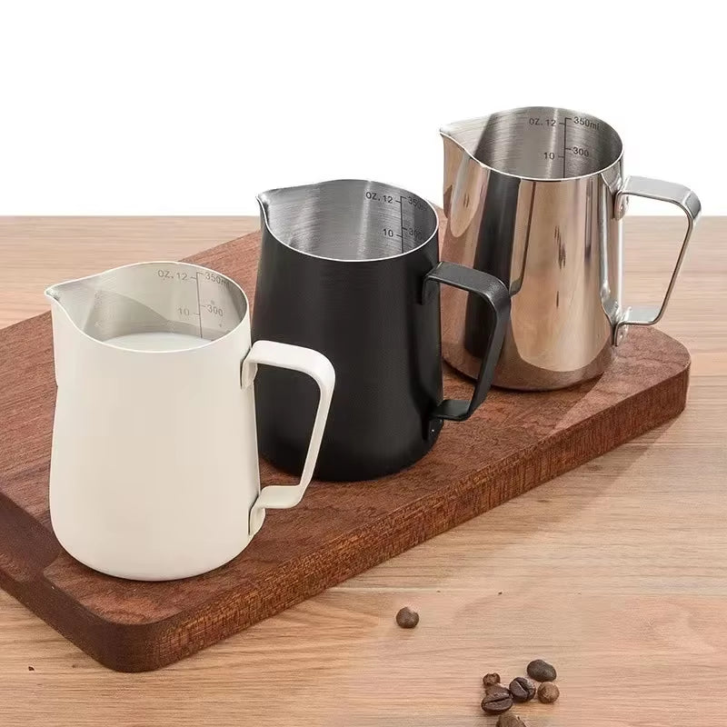 350/600ML Coffee Milk Frothing Pitcher Jug 304 Stainless Steel Precise Scale High Quality Latte Barista Professional Cafeutensil