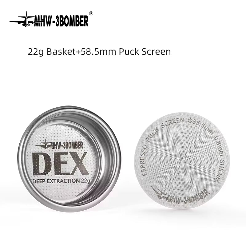 DEX Precise 58.5Mm Espresso Coffee Filter Baskets with Espresso Puck Screen Fit 58Mm Portafilter Barista Accessories