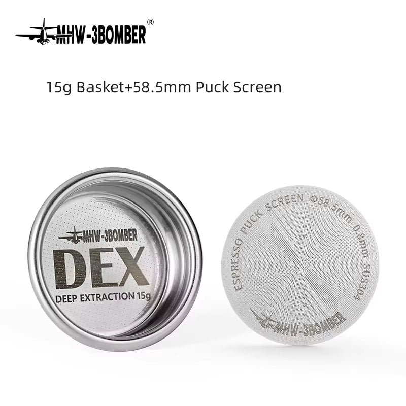 DEX Precise 58.5Mm Espresso Coffee Filter Baskets with Espresso Puck Screen Fit 58Mm Portafilter Barista Accessories