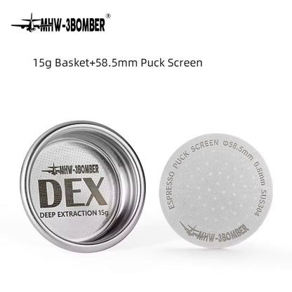 DEX Precise 58.5Mm Espresso Coffee Filter Baskets with Espresso Puck Screen Fit 58Mm Portafilter Barista Accessories
