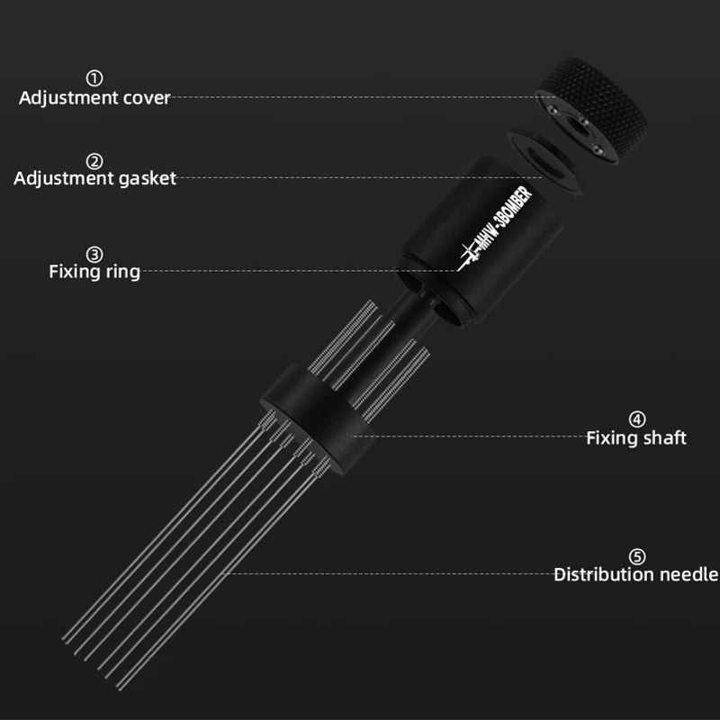 Adjustable WDT Espresso Distribution Tool Replaceable Needles Coffee Stirrer with Magnetic Stand Barista Accessories