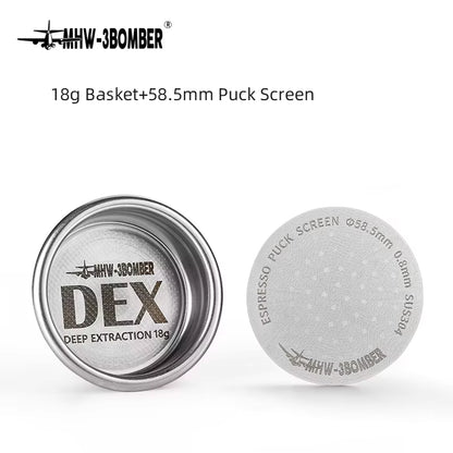 DEX Precise 58.5Mm Espresso Coffee Filter Baskets with Espresso Puck Screen Fit 58Mm Portafilter Barista Accessories
