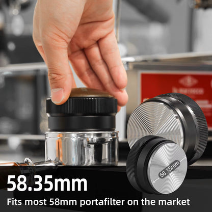 51/53/58Mm Espresso Tamper and Coffee Distributor with Tamping Mat and Cleaning Brush Set Professional Leveler Tools